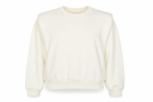 H&M Women Ivory S Pullover Crew Neck Raglan Sweatshirt