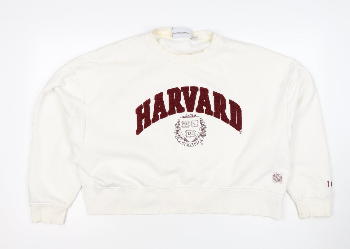 Harvard Women’s Ivory M College Logo Crew Neck Sweatshirt