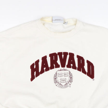 Harvard Women’s Ivory M College Logo Crew Neck Sweatshirt