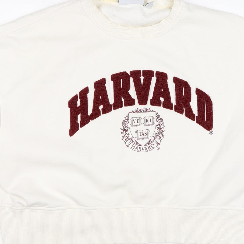 Harvard Women’s Ivory M College Logo Crew Neck Sweatshirt