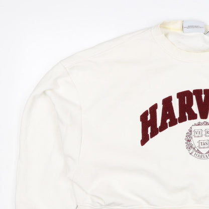 Harvard Women’s Ivory M College Logo Crew Neck Sweatshirt