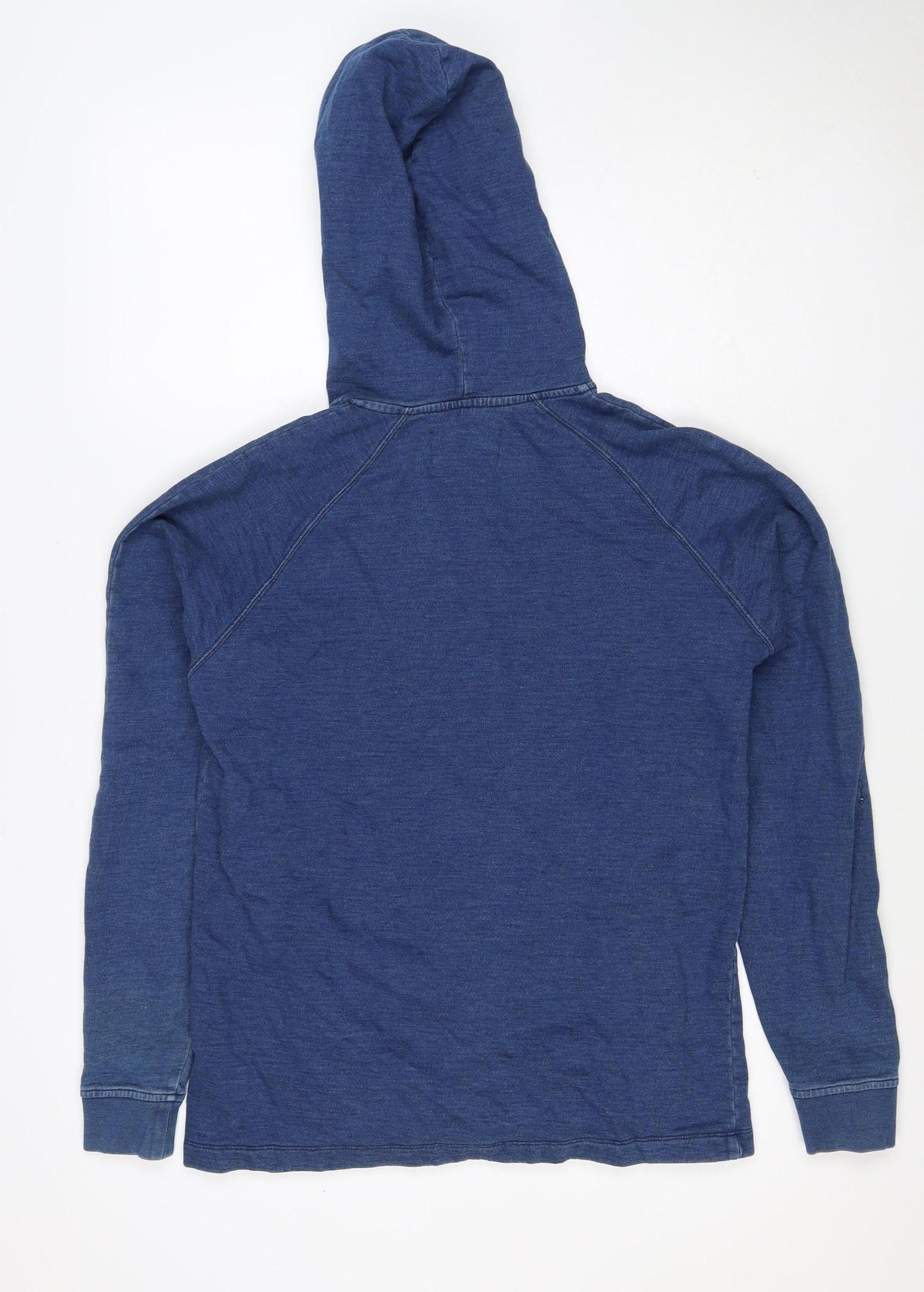 Folk Women’s Blue Cotton Hooded Pullover Sweatshirt Size L