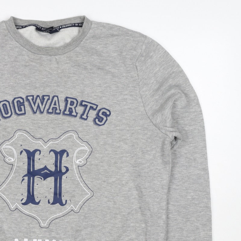 Harry Potter Womens Grey M Hogwarts Alumni Fleece Pullover Sweatshirt