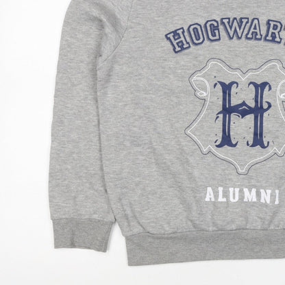Harry Potter Womens Grey M Hogwarts Alumni Fleece Pullover Sweatshirt