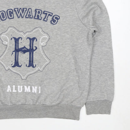Harry Potter Womens Grey M Hogwarts Alumni Fleece Pullover Sweatshirt
