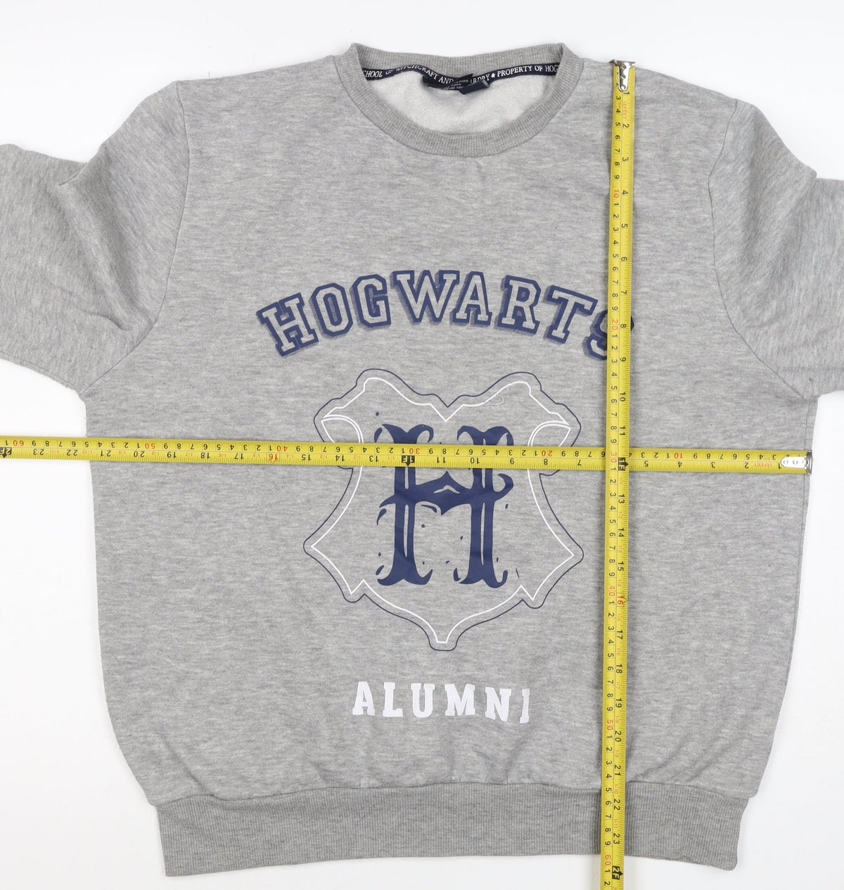 Harry Potter Womens Grey M Hogwarts Alumni Fleece Pullover Sweatshirt