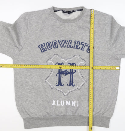 Harry Potter Womens Grey M Hogwarts Alumni Fleece Pullover Sweatshirt
