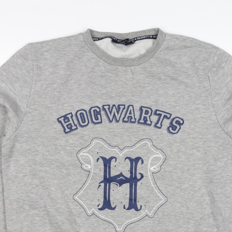 Harry Potter Womens Grey M Hogwarts Alumni Fleece Pullover Sweatshirt