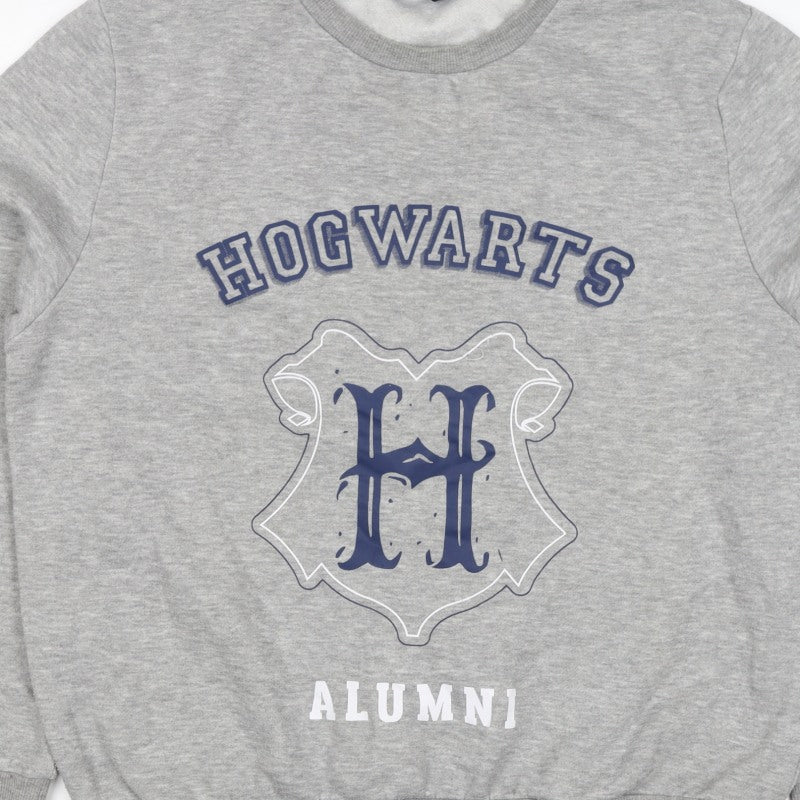 Harry Potter Womens Grey M Hogwarts Alumni Fleece Pullover Sweatshirt