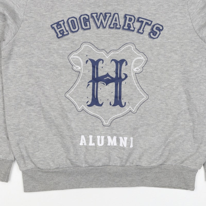 Harry Potter Womens Grey M Hogwarts Alumni Fleece Pullover Sweatshirt