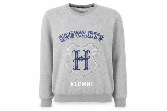 Harry Potter Womens Grey M Hogwarts Alumni Fleece Pullover Sweatshirt