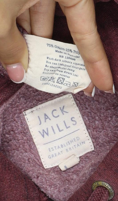 Jack Wills Women’s Red UK 6 Pullover Hoodie Logo Pocket