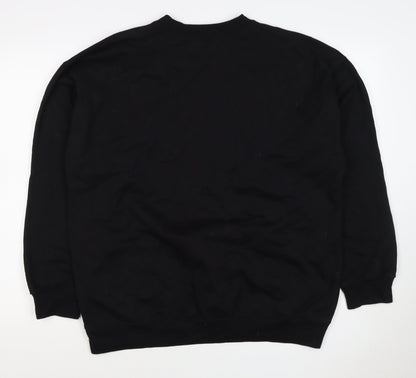 boohooMAN Men’s Black M Home Worldwide Graphic Print Crew Sweatshirt