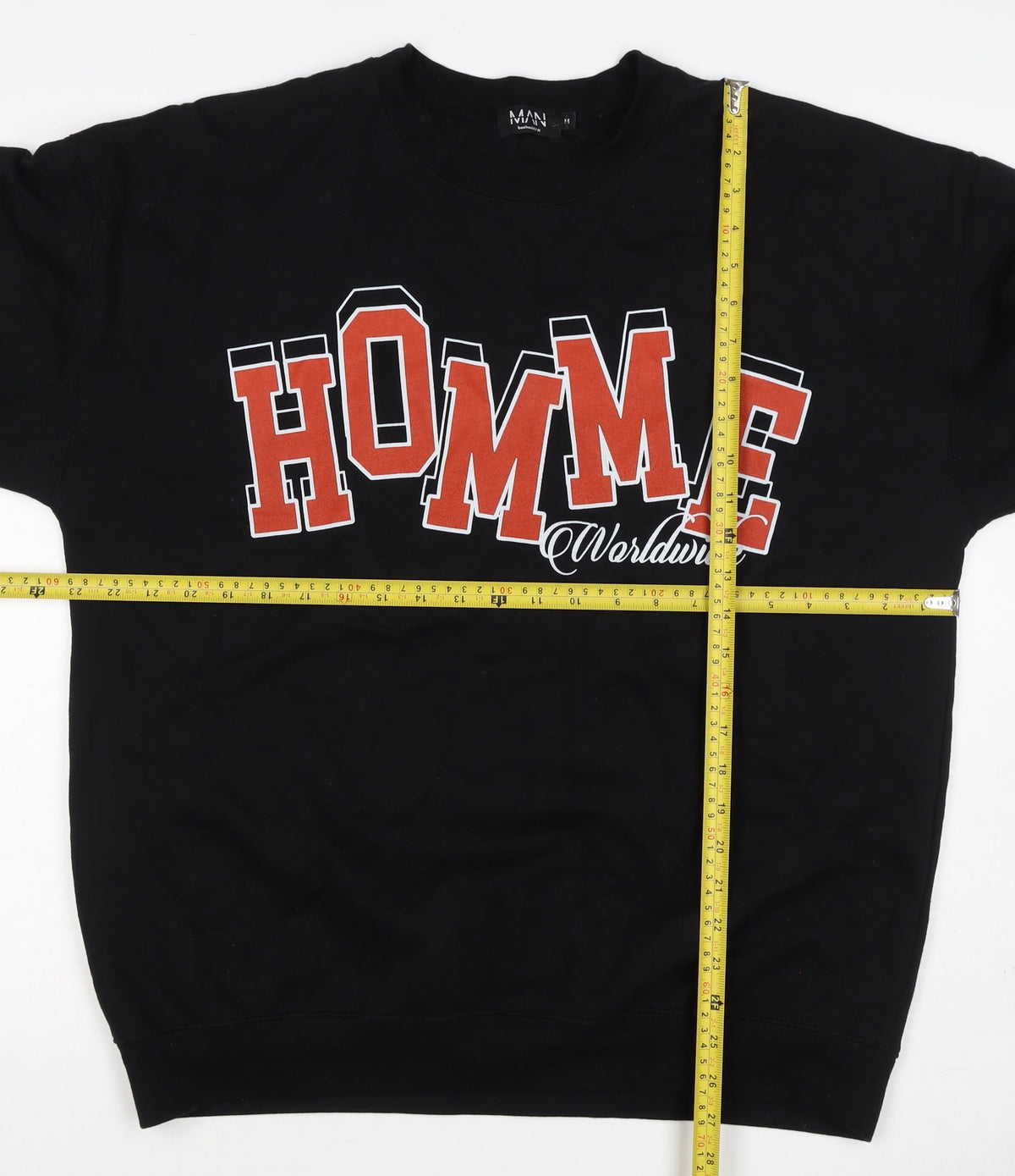 boohooMAN Men’s Black M Home Worldwide Graphic Print Crew Sweatshirt