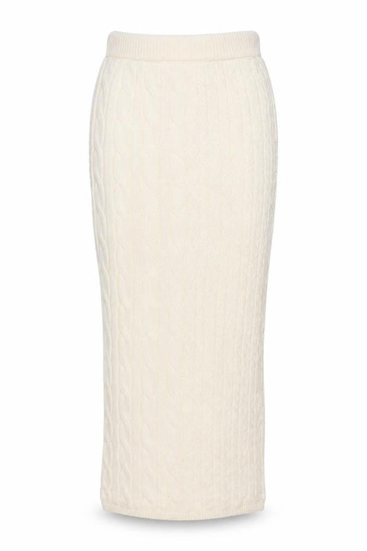 Marks and Spencer Women Ivory XS Cable Knit Long Pencil Skirt