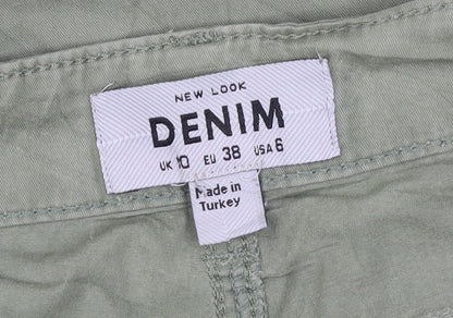New Look Women Green Cargo Trousers UK 10 Tapered Cuffed