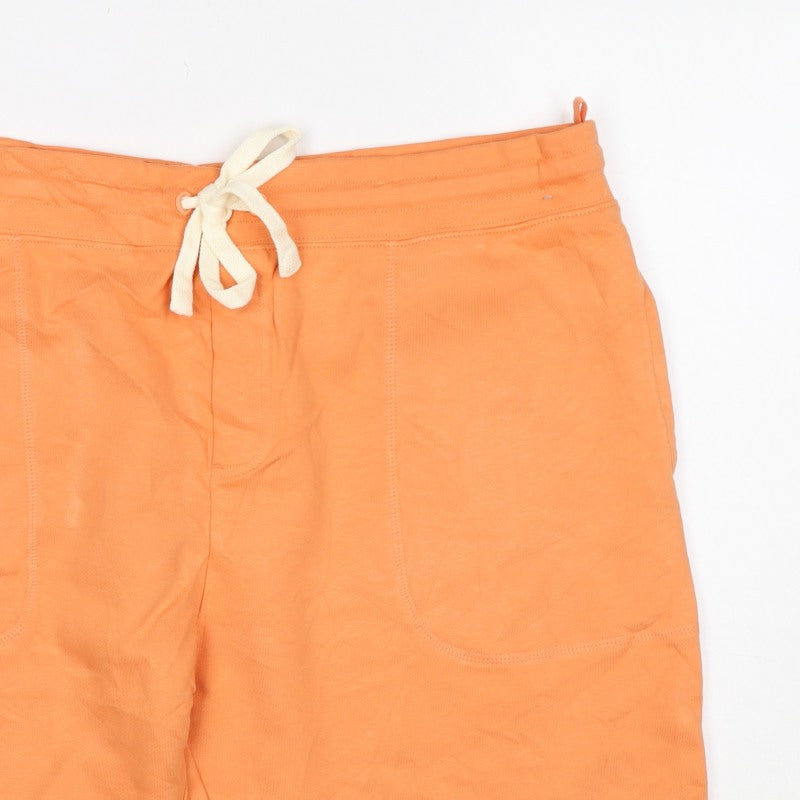 Marks and Spencer Men's Orange XL Sweat Shorts Drawstring Cotton Stretch