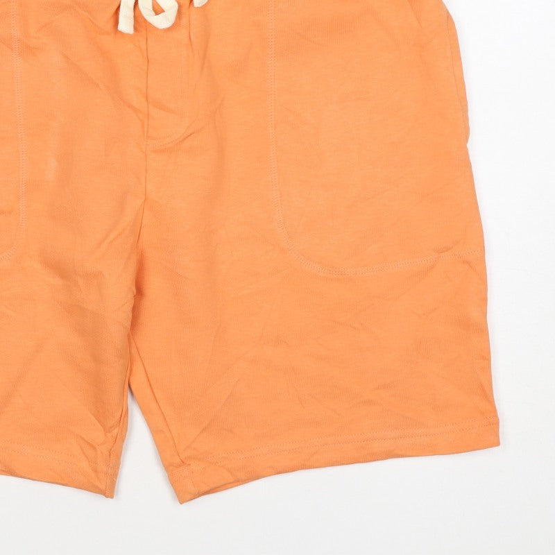 Marks and Spencer Men's Orange XL Sweat Shorts Drawstring Cotton Stretch