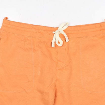 Marks and Spencer Men's Orange XL Sweat Shorts Drawstring Cotton Stretch