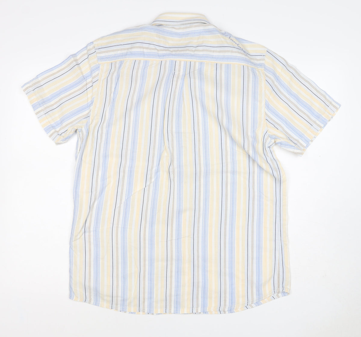 Mantaray Men Multicoloured S Organic Cotton Striped Short Sleeve Shirt