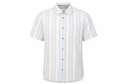 Mantaray Men Multicoloured S Organic Cotton Striped Short Sleeve Shirt