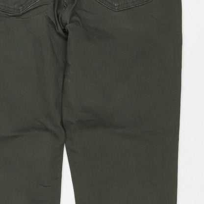 UNIQLO Women Green S Straight Mid Rise Stretch Jeans