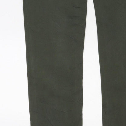 UNIQLO Women Green S Straight Mid Rise Stretch Jeans