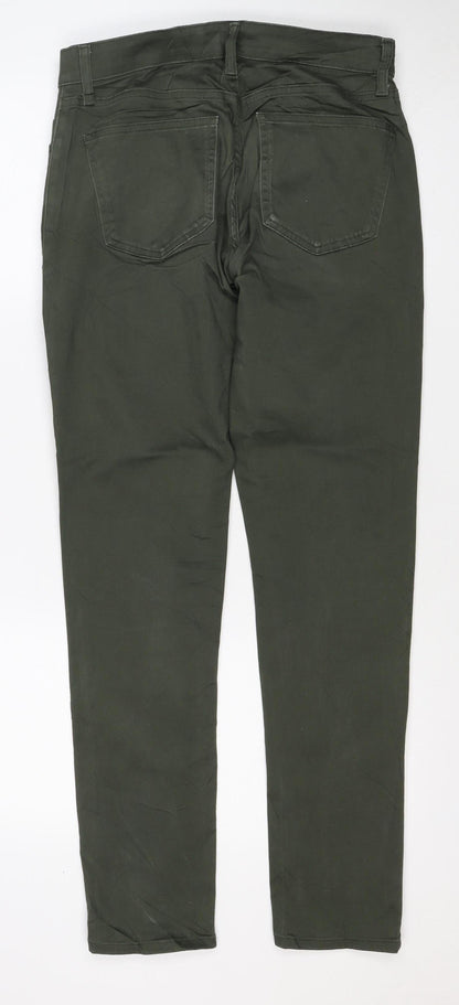 UNIQLO Women Green S Straight Mid Rise Stretch Jeans
