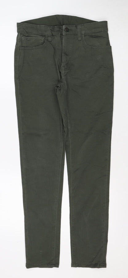 UNIQLO Women Green S Straight Mid Rise Stretch Jeans