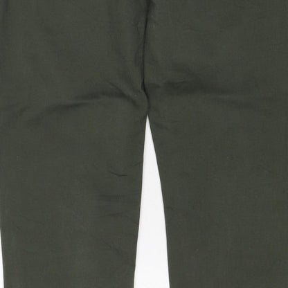 UNIQLO Women Green S Straight Mid Rise Stretch Jeans