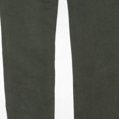 UNIQLO Women Green S Straight Mid Rise Stretch Jeans