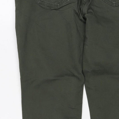 UNIQLO Women Green S Straight Mid Rise Stretch Jeans