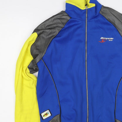 Bicycle Line Women’s Blue Yellow Size 8 Cycling Track Jacket Full Zip