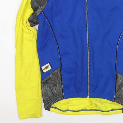 Bicycle Line Women’s Blue Yellow Size 8 Cycling Track Jacket Full Zip