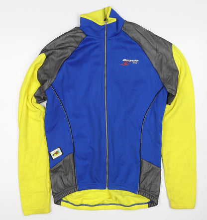 Bicycle Line Women’s Blue Yellow Size 8 Cycling Track Jacket Full Zip