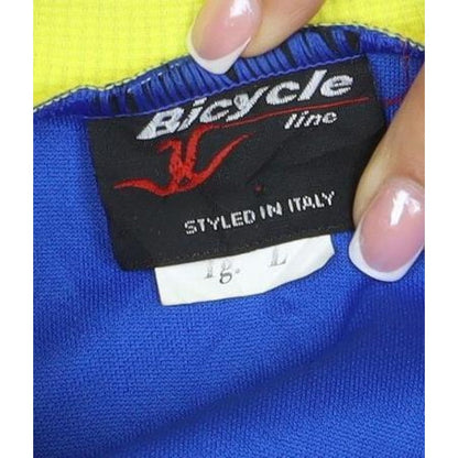 Bicycle Line Women’s Blue Yellow Size 8 Cycling Track Jacket Full Zip