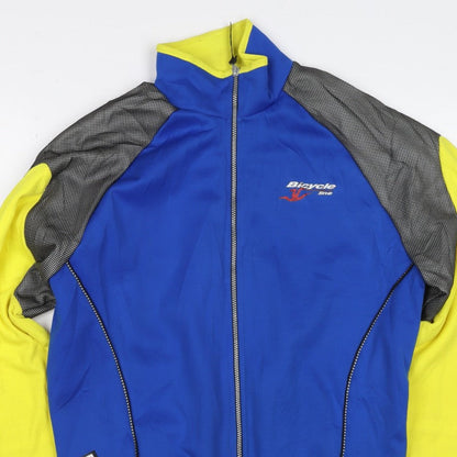 Bicycle Line Women’s Blue Yellow Size 8 Cycling Track Jacket Full Zip