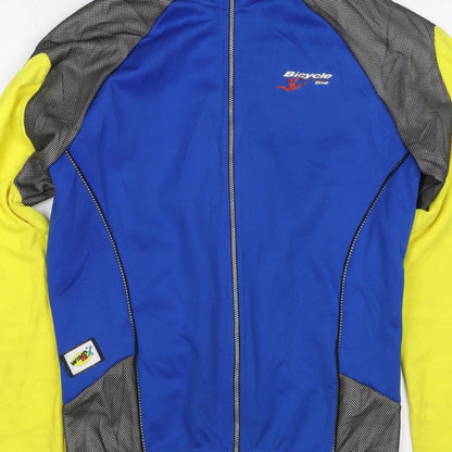 Bicycle Line Women’s Blue Yellow Size 8 Cycling Track Jacket Full Zip