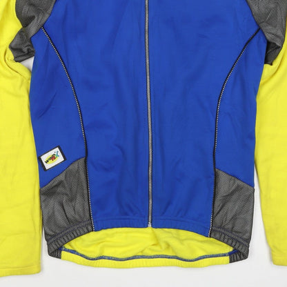 Bicycle Line Women’s Blue Yellow Size 8 Cycling Track Jacket Full Zip