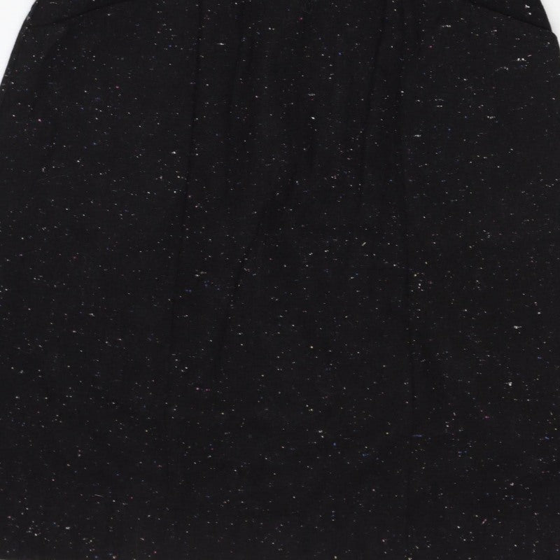 Oliver Bonas Women Black UK 10 Pencil Dress Wool Blend Glitter