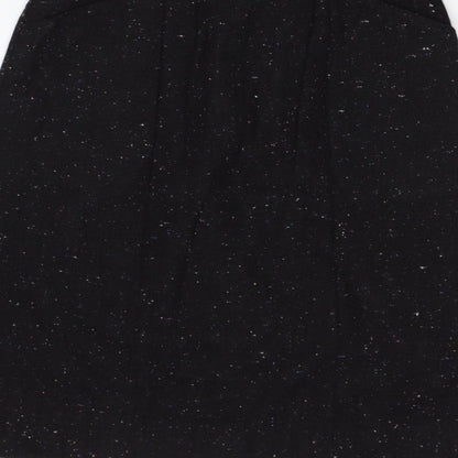 Oliver Bonas Women Black UK 10 Pencil Dress Wool Blend Glitter