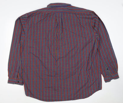 Marks & Spencer Men Multicoloured XL Plaid Cotton Button-Down Shirt