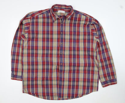 Marks & Spencer Men’s XL Multicolour Plaid Cotton Button Down Shirt