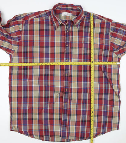 Marks & Spencer Men’s XL Multicolour Plaid Cotton Button Down Shirt