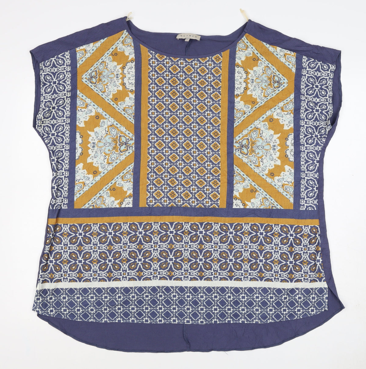 Nutmeg Women Multicoloured Geometric Tunic Top UK 22 Short Sleeve