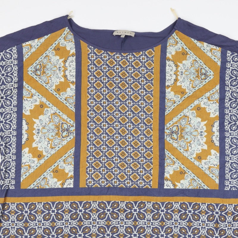 Nutmeg Women Multicoloured Geometric Tunic Top UK 22 Short Sleeve