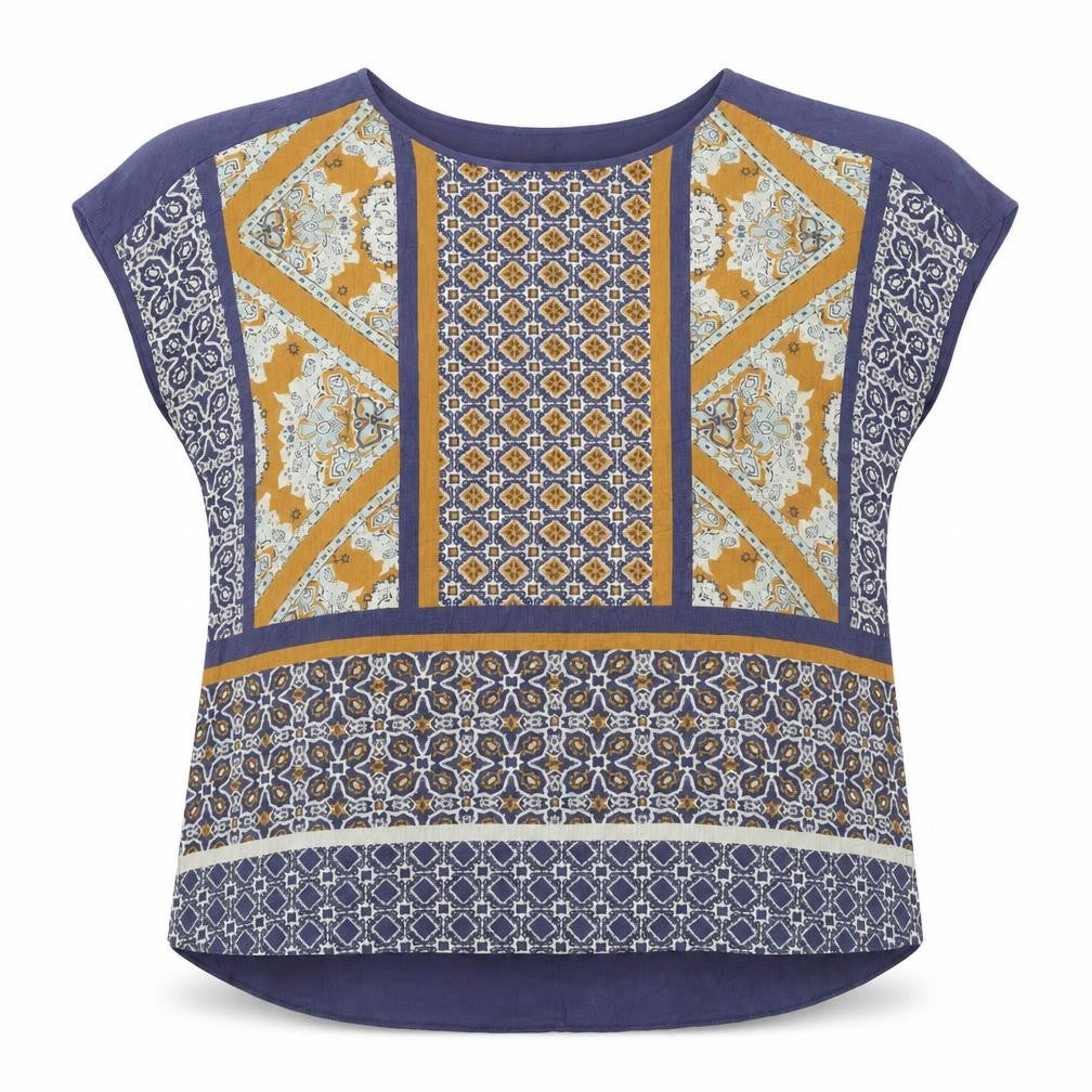 Nutmeg Women Multicoloured Geometric Tunic Top UK 22 Short Sleeve