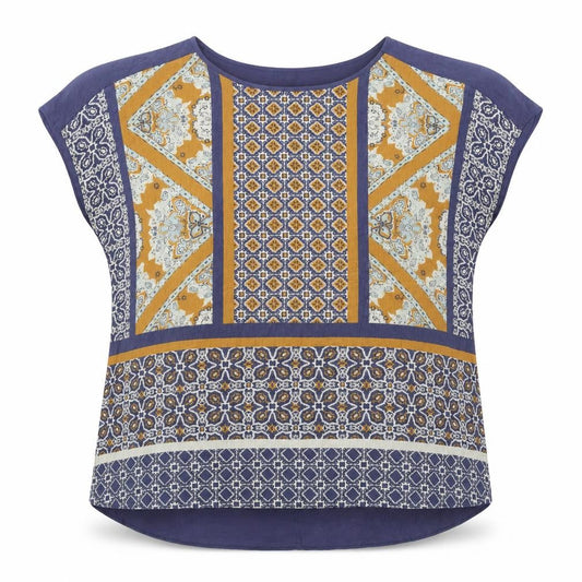 Nutmeg Women Multicoloured Geometric Tunic Top UK 22 Short Sleeve
