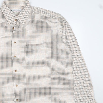 Alpendale Men’s XL White Check Cotton Country Shirt Long Sleeve