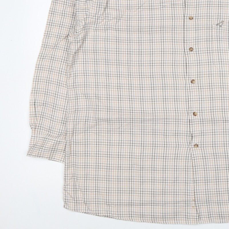 Alpendale Men’s XL White Check Cotton Country Shirt Long Sleeve